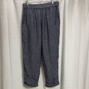 RACHEL Rachel Roy Linen pants Women’s SZ M chambray blue Cuffed tapered crop